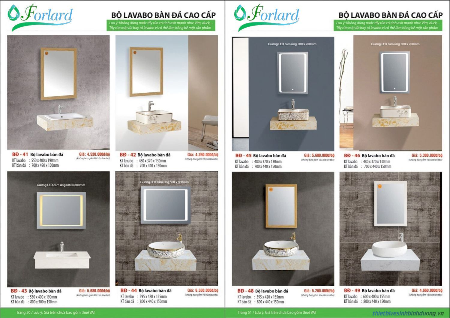 Thiết bị vệ sinh FORLARD Catalogue và Bảng giá mới nhất /Page 25